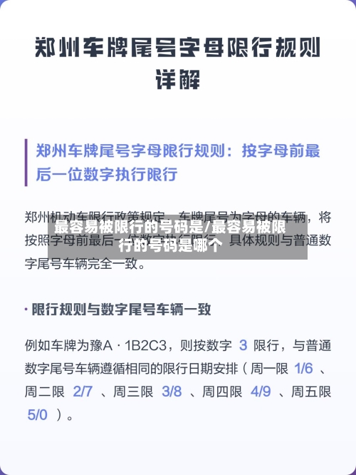 最容易被限行的号码是/最容易被限行的号码是哪个-第3张图片