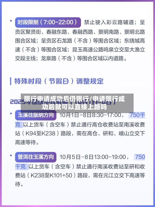 限行申请成功后仍限行/申请限行成功后就可以直接上路吗
