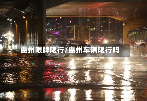 惠州限牌限行/惠州车辆限行吗-第3张图片