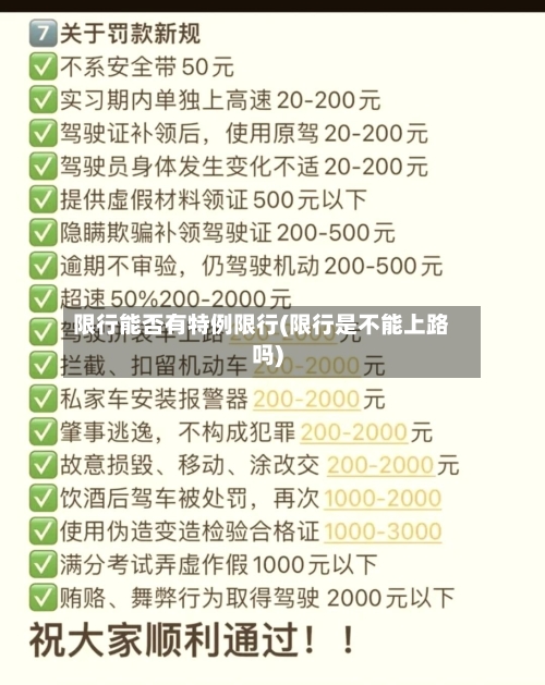限行能否有特例限行(限行是不能上路吗)
