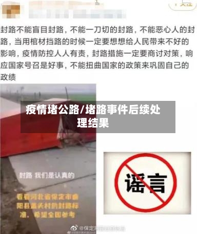 疫情堵公路/堵路事件后续处理结果-第3张图片