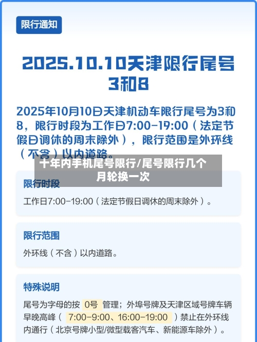 十年内手机尾号限行/尾号限行几个月轮换一次-第2张图片