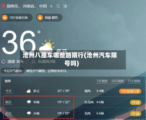 沧州八座车哪些路限行(沧州汽车限号吗)-第3张图片