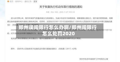 郑州误闯限行怎么办啊/郑州闯限行怎么处罚2020-第3张图片