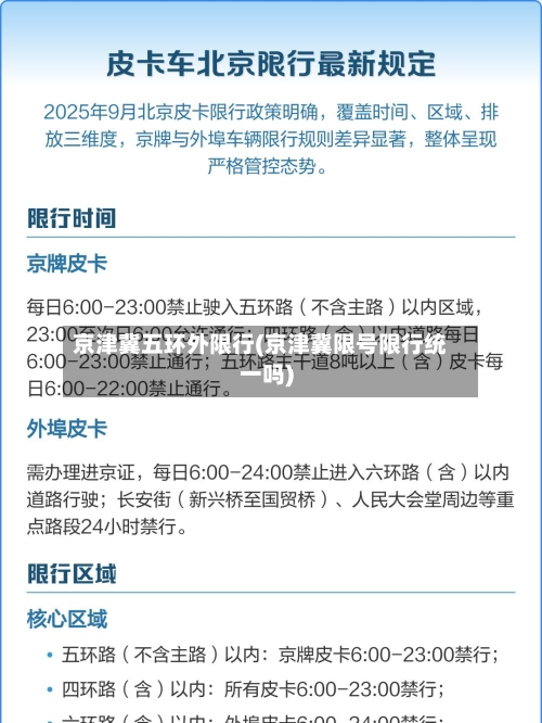 京津冀五环外限行(京津冀限号限行统一吗)-第2张图片
